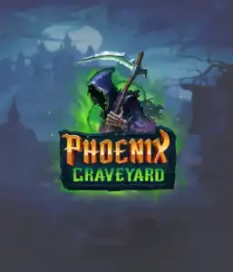 The eerie and atmospheric Phoenix Graveyard slot game interface by ELK Studios, featuring a mysterious graveyard setting. The visual highlights the slot's innovative expanding reels, coupled with its stunning symbols and gothic theme. The artwork conveys the game's legend of the phoenix's revival, making it enticing for those interested in the supernatural.